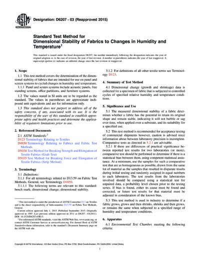 ASTM D6207-03(2015) - Standard Test Method for Dimensional Stability of ...