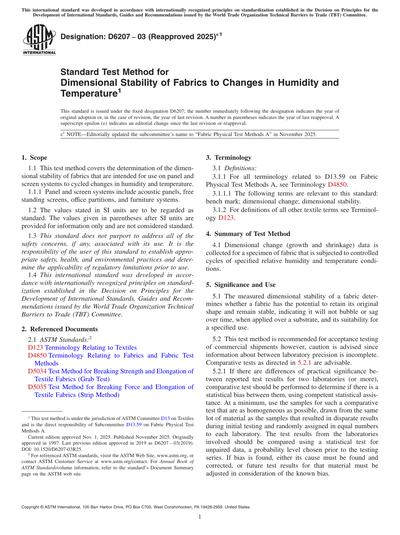 ASTM D6207-03(2025)e1 - Standard Test Method for Dimensional Stability ...