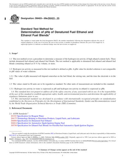 ASTM D6423-25 Red - Standard Test Method for Determination of pHe of ...