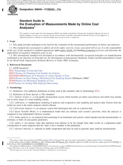 ASTM D6543 17a Red Standard Guide To The Evaluation Of Measurements 