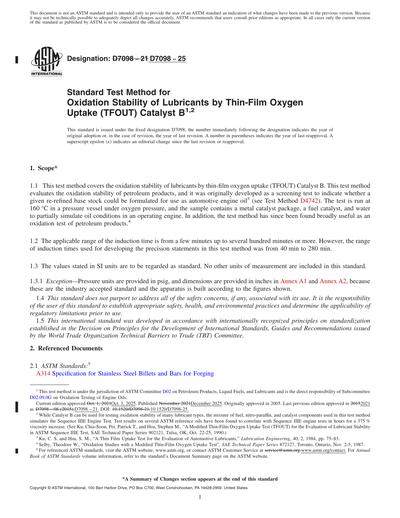 ASTM D7098-25 Red - Standard Test Method for Oxidation Stability of ...