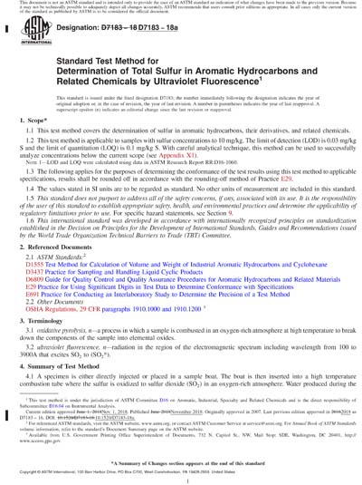 ASTM D7183-18a Red - Standard Test Method for Determination of Total ...