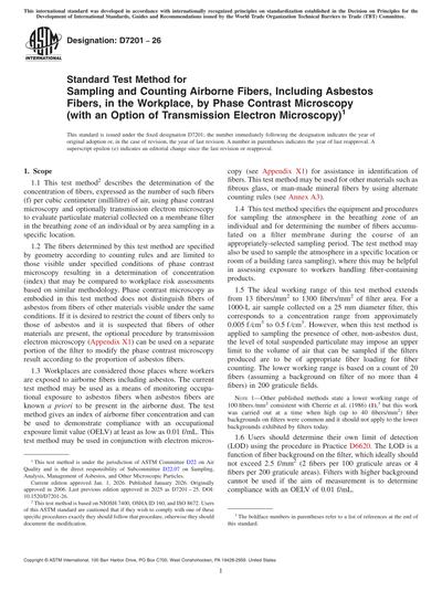 ASTM D7201-26 - Standard Test Method for Sampling and Counting Airborne ...