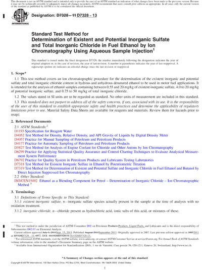 ASTM D7328-13 Red - Standard Test Method for Determination of Existent ...