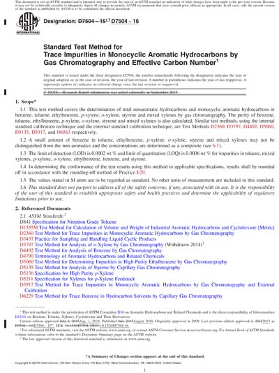 ASTM D7504-16 Red - Standard Test Method for Trace Impurities in ...