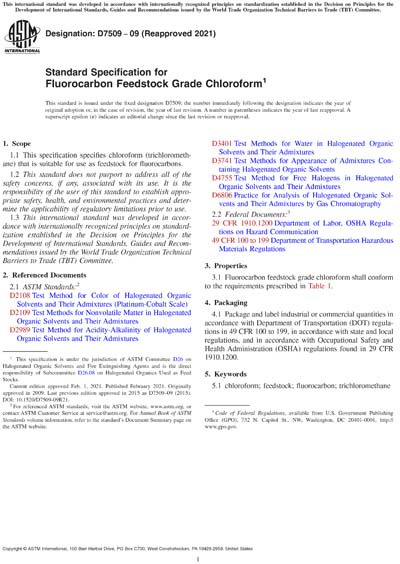 ASTM D7509-09(2021) - Standard Specification for Fluorocarbon