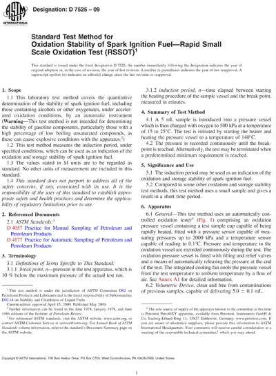 ASTM D7525-09 - Standard Test Method for Oxidation Stability of Spark ...