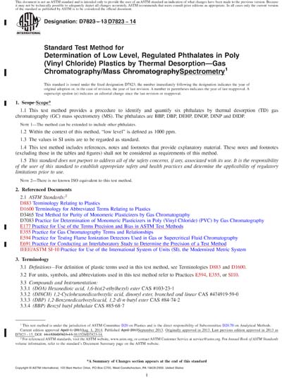 ASTM D7823-14 Red - Standard Test Method for Determination of Low Level ...