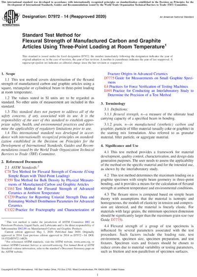 ASTM D7972-14(2020) - Standard Test Method for Flexural Strength of ...