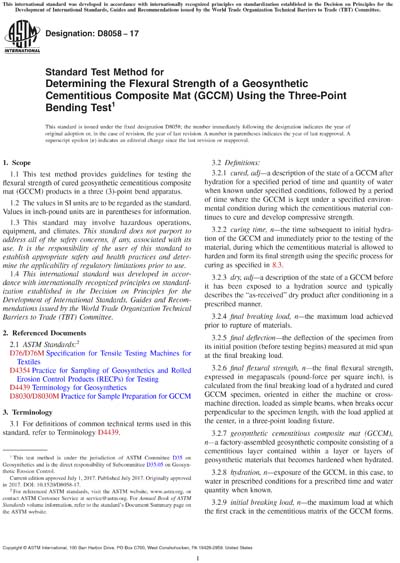 ASTM D8058-17 - Standard Test Method for Determining the Flexural ...