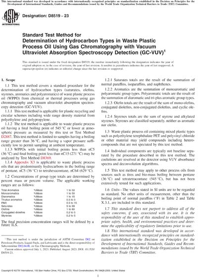 ASTM D8519-23 - Standard Test Method for Determination of Hydrocarbon ...