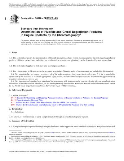 ASTM D8528-25 Red - Standard Test Method for Determination of Fluoride ...