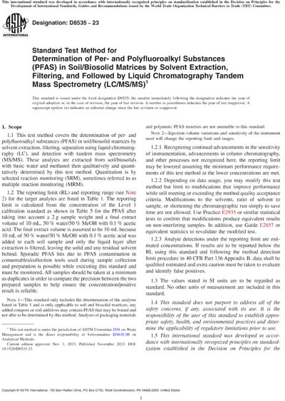 ASTM D8535-23 - Standard Test Method for Determination of Per- and ...