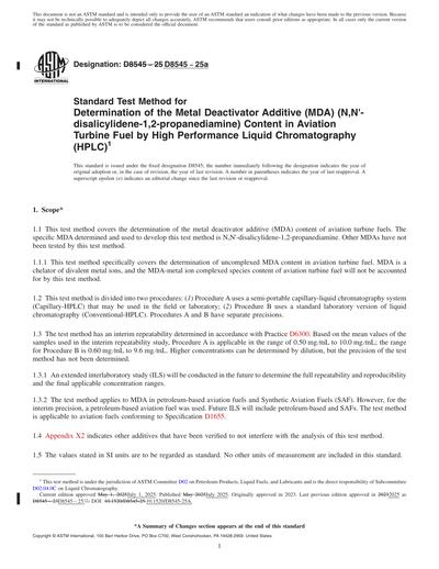 ASTM D8545-25a Red - Standard Test Method for Determination of the ...