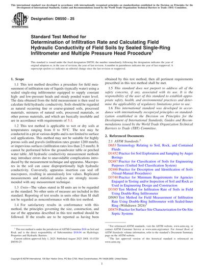ASTM D8550-25 - Standard Test Method for Determination of Infiltration ...