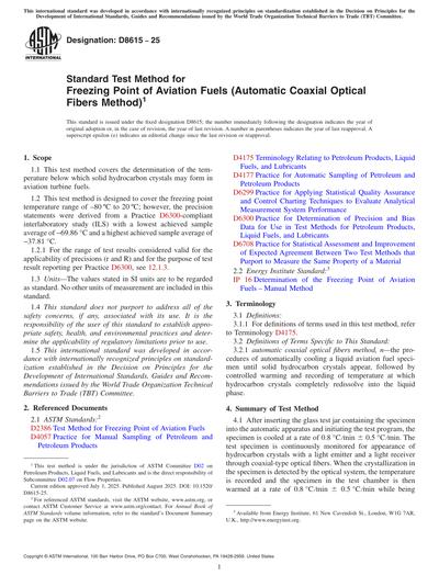 ASTM D8615-25 - Standard Test Method for Freezing Point of Aviation ...