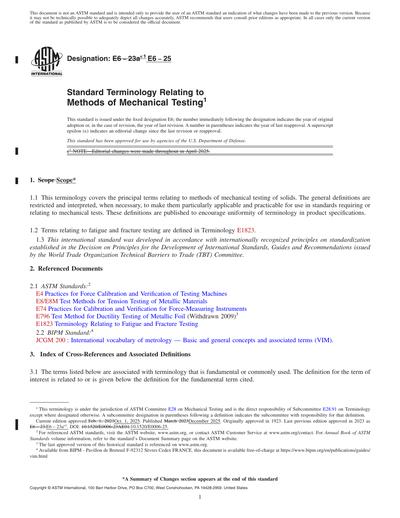 ASTM E6-25 Red - Standard Terminology Relating to Methods of Mechanical ...
