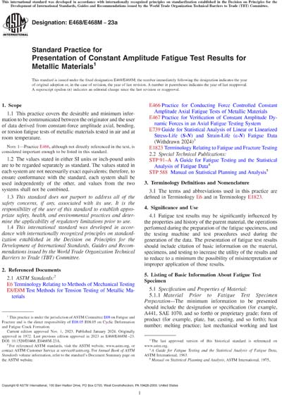 ASTM E468/E468M-23a - Standard Practice for Presentation of Constant ...
