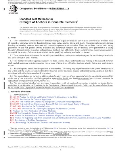 ASTM E488/E488M-18 Red - Standard Test Methods for Strength of Anchors ...