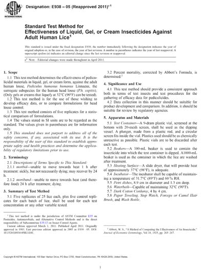 ASTM E938-05(2011)e1 - Standard Test Method for Effectiveness of Liquid ...