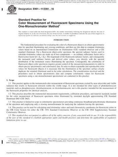 ASTM E991-16 Red - Standard Practice for Color Measurement of ...
