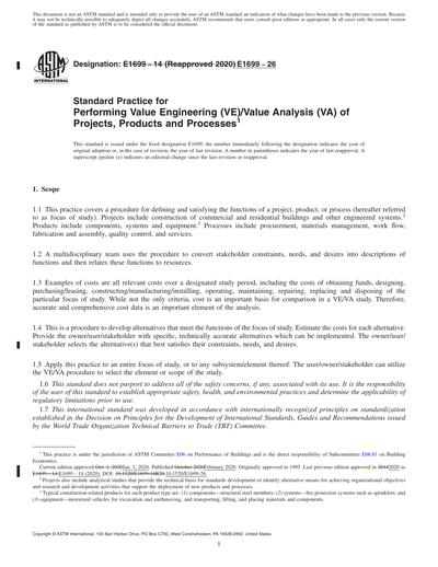 ASTM E1699-26 Red - Standard Practice for Performing Value Engineering ...