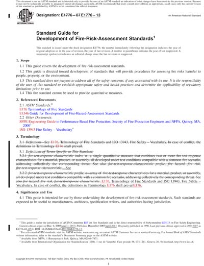 ASTM E1776-13 Red - Standard Guide for Development of Fire-Risk ...