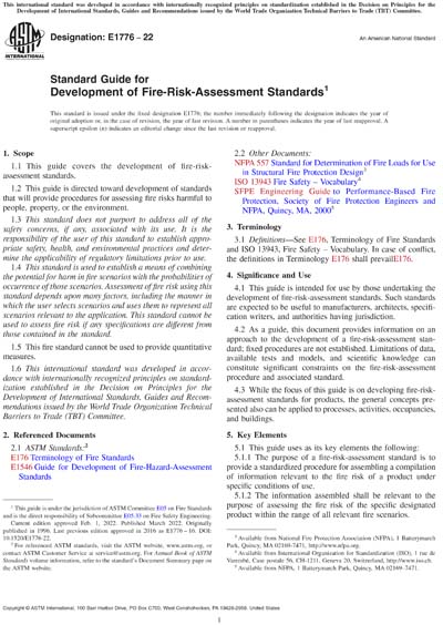 ASTM E1776-22 - Standard Guide for Development of Fire-Risk-Assessment ...