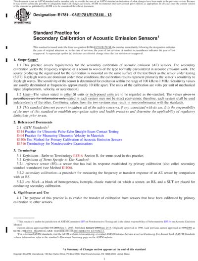 ASTM E1781/E1781M-13 Red - Standard Practice for Secondary Calibration ...