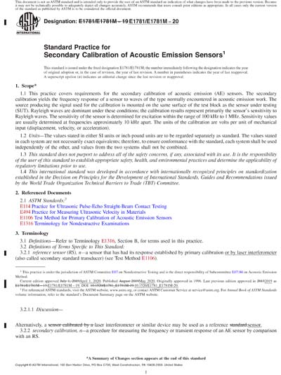 ASTM E1781/E1781M-20 Red - Standard Practice for Secondary Calibration ...