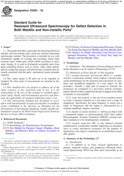 ASTM E2001-18 - Standard Guide for Resonant Ultrasound Spectroscopy for ...