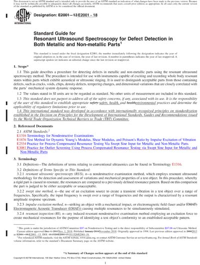 ASTM E2001-18 Red - Standard Guide for Resonant Ultrasound Spectroscopy ...
