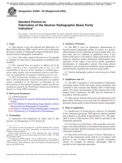 ASTM E2003-20(2025) - Standard Practice for Fabrication of the Neutron ...