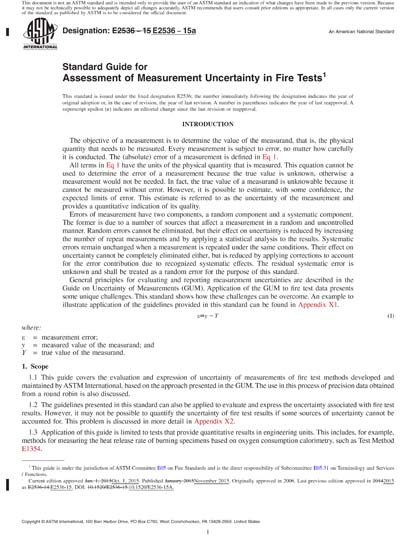 Test Method E336 ASTM E2536-15a Red - Standard Guide for Assessment of Measurement ...