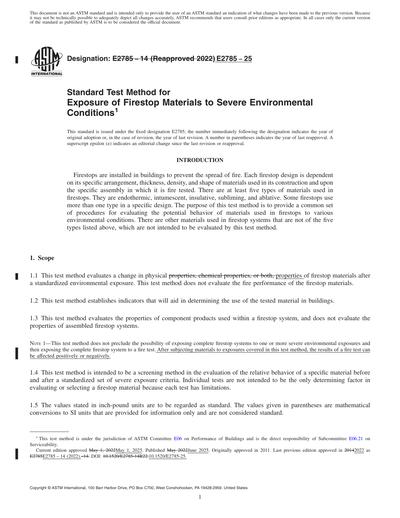 ASTM E2785-25 Red - Standard Test Method for Exposure of Firestop ...