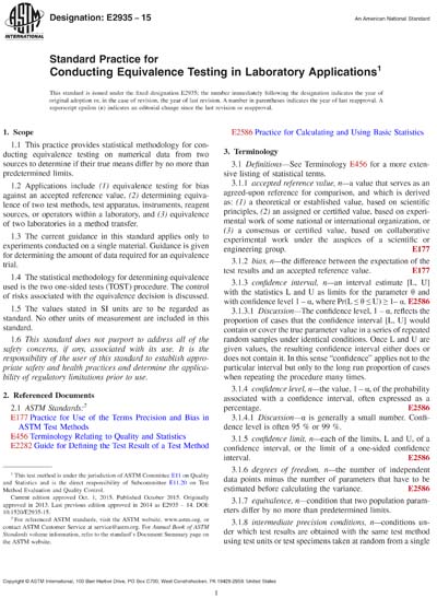 ASTM E2935-15 - Standard Practice for Conducting Equivalence Testing in ...