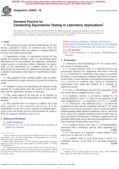 ASTM E2935-16 - Standard Practice for Conducting Equivalence Testing in ...