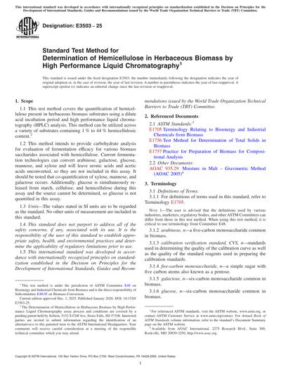 ASTM E3503-25 - Standard Test Method for Determination of Hemicellulose ...