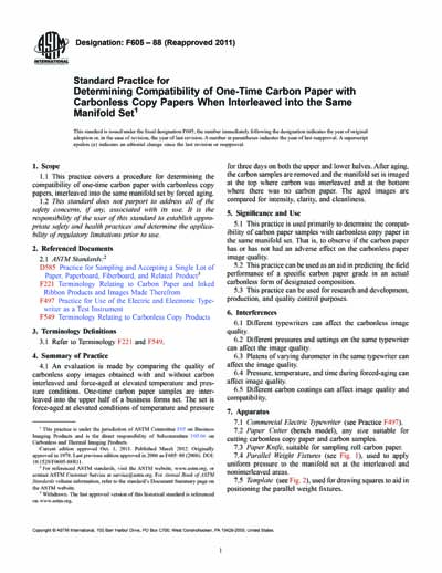 ASTM F605-88(2011) - Standard Practice for Determining Compatibility of ...