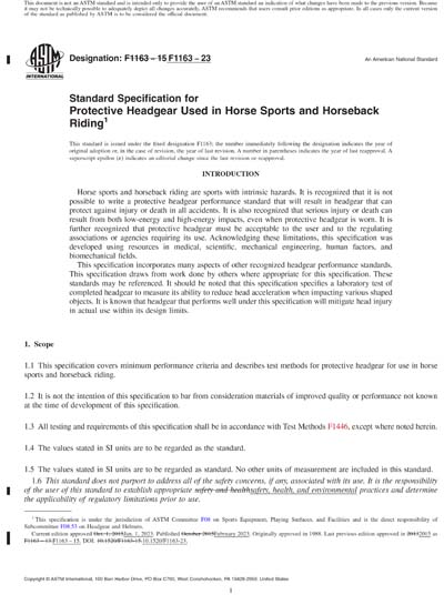 ASTM F1163-23 Red - Standard Specification for Protective Headgear Used ...