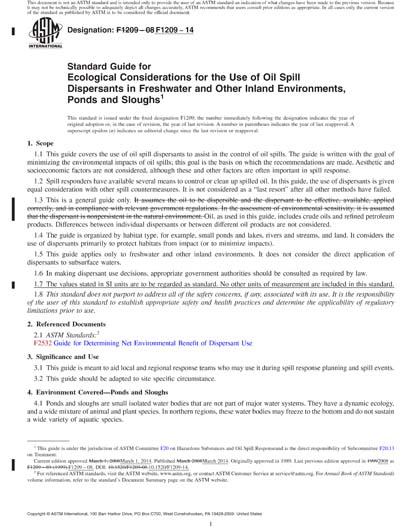 ASTM F1209-14 Red - Standard Guide for Ecological Considerations for ...