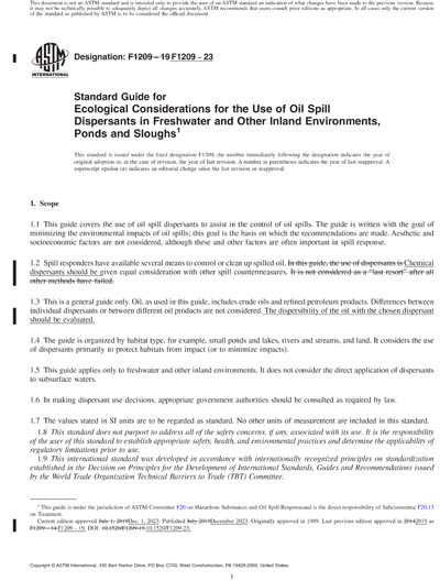 ASTM F1209-23 Red - Standard Guide for Ecological Considerations for ...