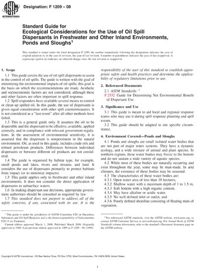 ASTM F1209-89(1999) - Standard Guide for Ecological Considerations for ...