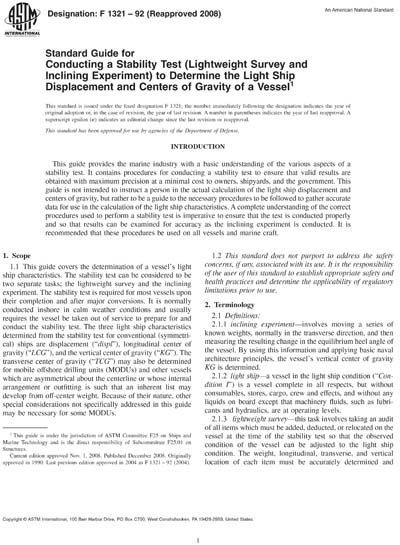 ASTM F1321-92(2004) - Standard Guide for Conducting a Stability Test ...