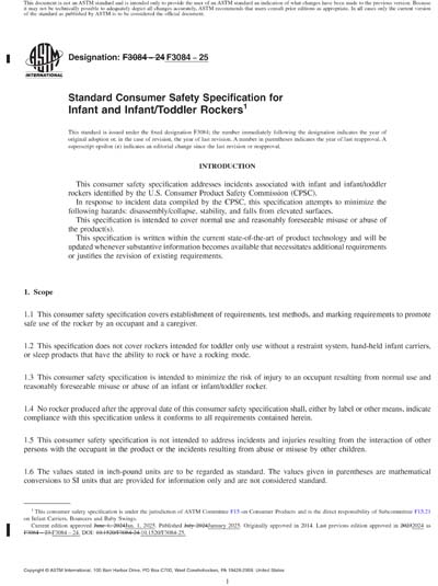 ASTM F3084-25 Red - Standard Consumer Safety Specification for Infant ...