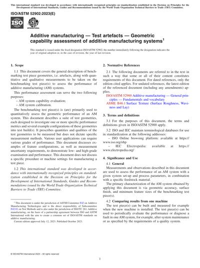 ASTM ISO/ASTM52902-23 - Additive manufacturing — Test artefacts ...