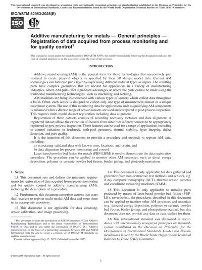 ASTM ISO/ASTM52953-25 - Additive manufacturing for metals — General ...