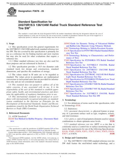 ASTM F3678-25 - Standard Specification for 245/70R19.5 136/134M Radial ...