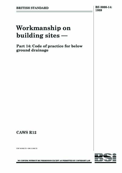 BS 8000-14:1989 - Workmanship on building sites. Code of practice for ...
