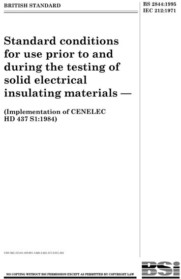 BS 2844:1995 - Standard conditions for use prior to and during the ...